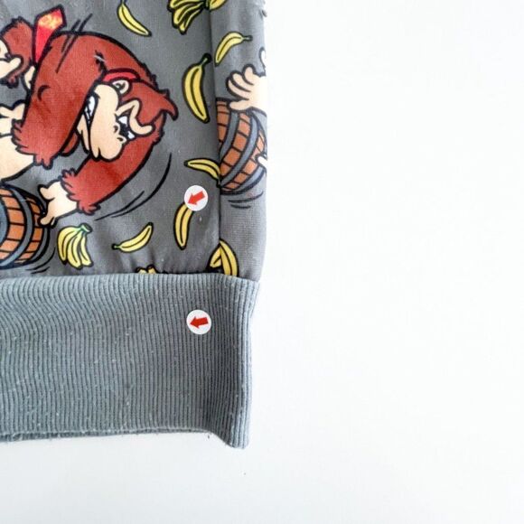 Nintendo Donkey Kong Rare Men's Crewneck Long Sleeved Ribbing Gray Size XL - Picture 8 of 8